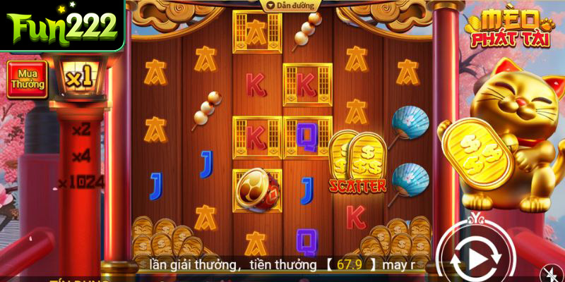 Giao diện game mèo phát tài bắt mắt và dễ sử dụng